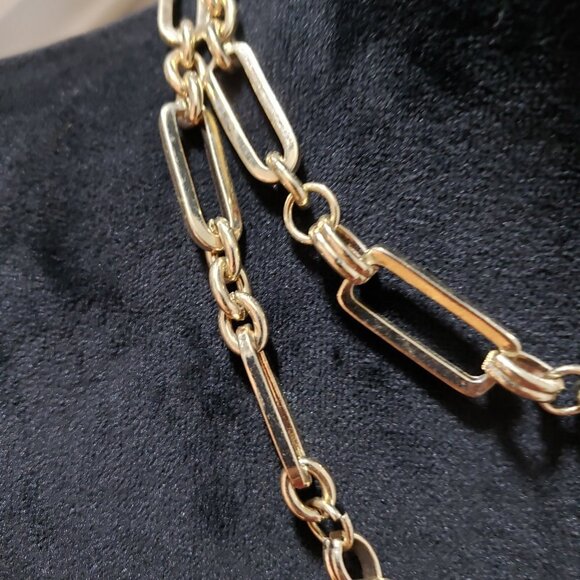 WHBM Gold Tone Bugle Link Purple Glass Bead Collar Necklace with Lobster Clasp - Picture 6 of 8